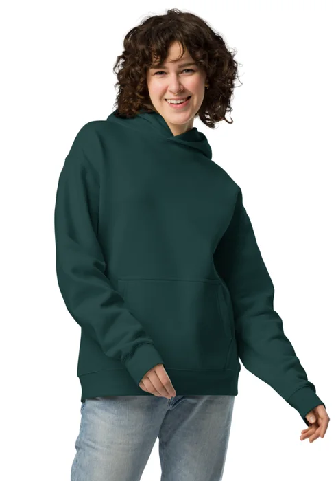 Hoodie in pine green, personalized