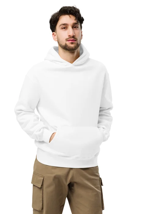 Hoodie in white, personalized