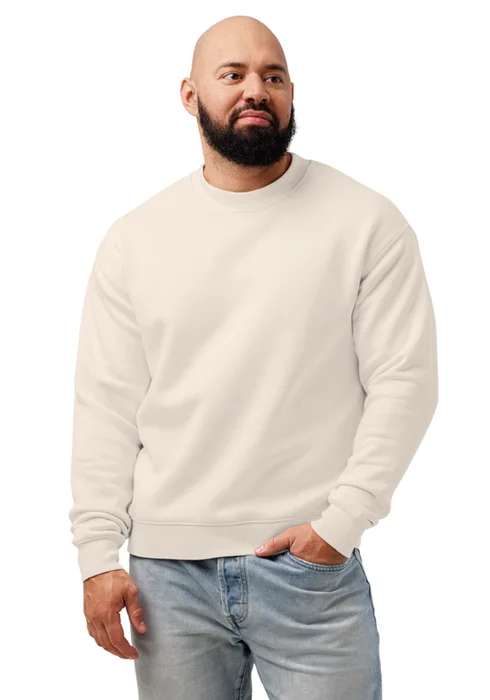 Crewneck sweatshirt in bone, personalized